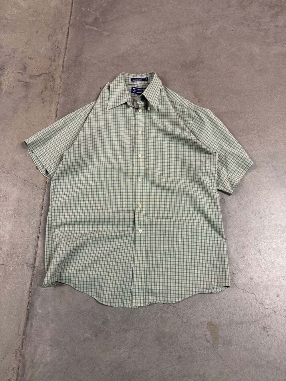 Savile Row Green Plaid Short Sleeve Button Down Shirt